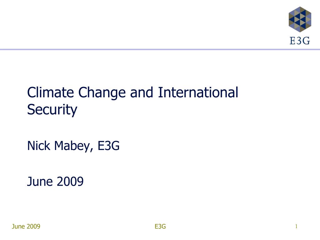 PPT - Climate Change and International Security PowerPoint Presentation ...