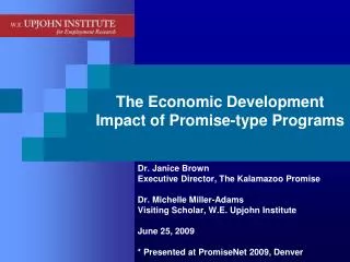 The Economic Development Impact of Promise-type Programs