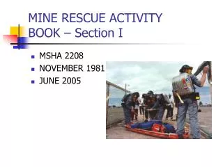 MINE RESCUE ACTIVITY BOOK – Section I