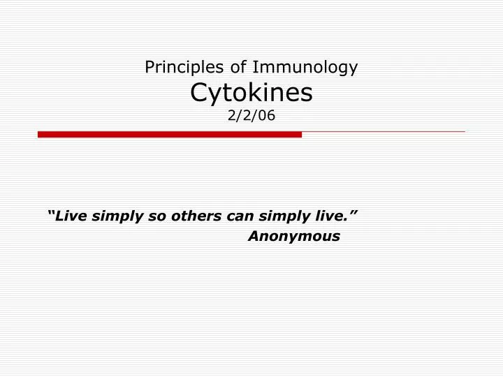 principles of immunology cytokines 2 2 06