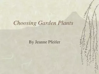 Choosing Garden Plants