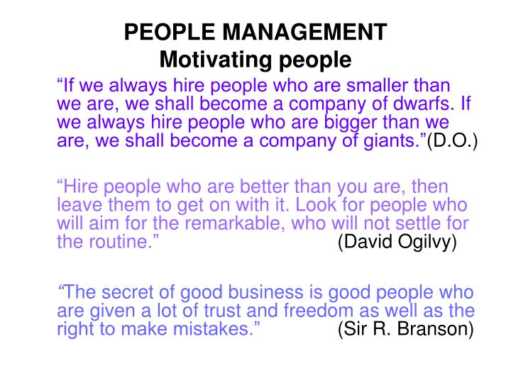 people management motivating people