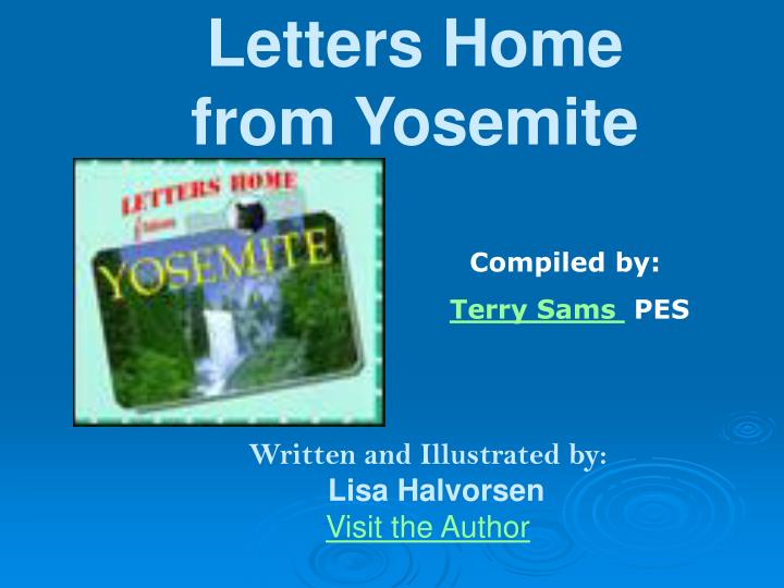 letters home from yosemite