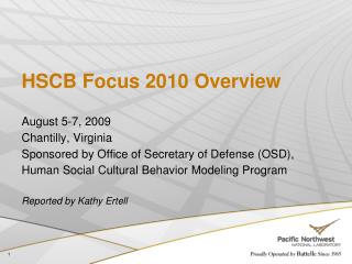HSCB Focus 2010 Overview