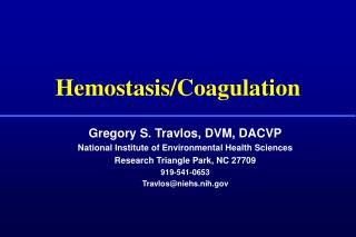 Hemostasis/Coagulation