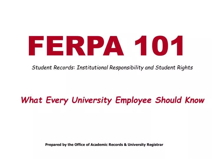 ferpa 101