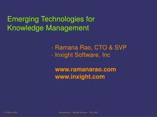 Emerging Technologies for Knowledge Management