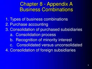 Chapter 8 - Appendix A Business Combinations