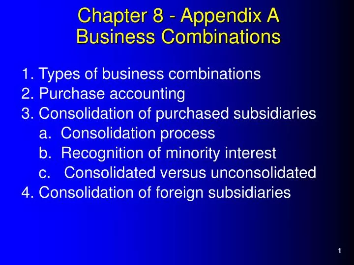 chapter 8 appendix a business combinations