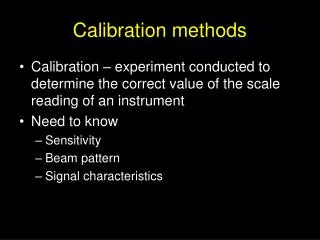 Calibration methods