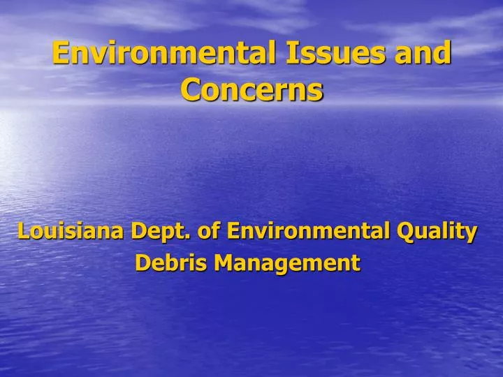 environmental issues and concerns