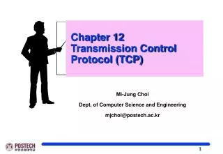 Chapter 12 Transmission Control Protocol (TCP)