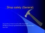 Shop safety (General) - slide 1