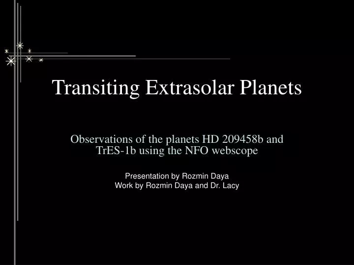 transiting extrasolar planets