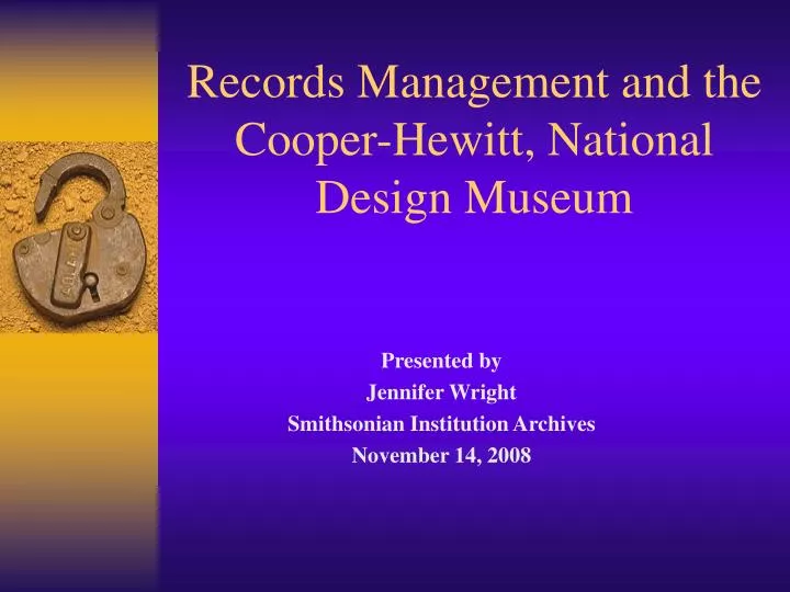 records management and the cooper hewitt national design museum