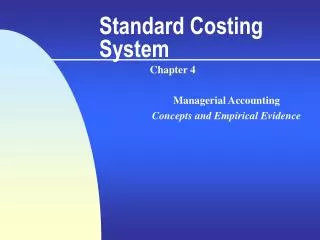 Standard Costing System
