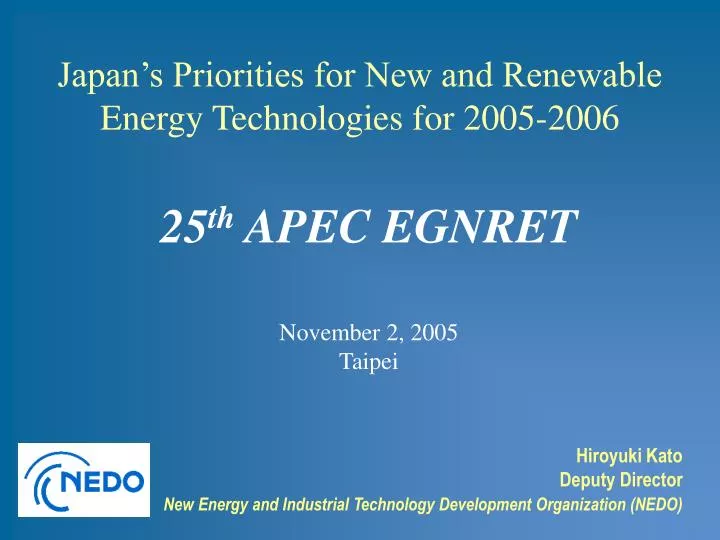 25 th apec egnret november 2 2005 taipei