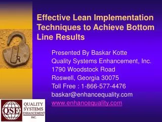 Effective Lean Implementation Techniques to Achieve Bottom Line Results