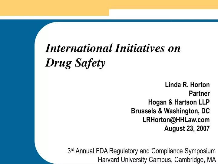 international initiatives on drug safety