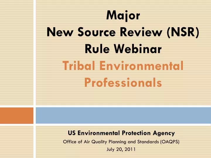 major new source review nsr rule webinar tribal environmental professionals