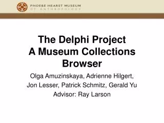 The Delphi Project A Museum Collections Browser