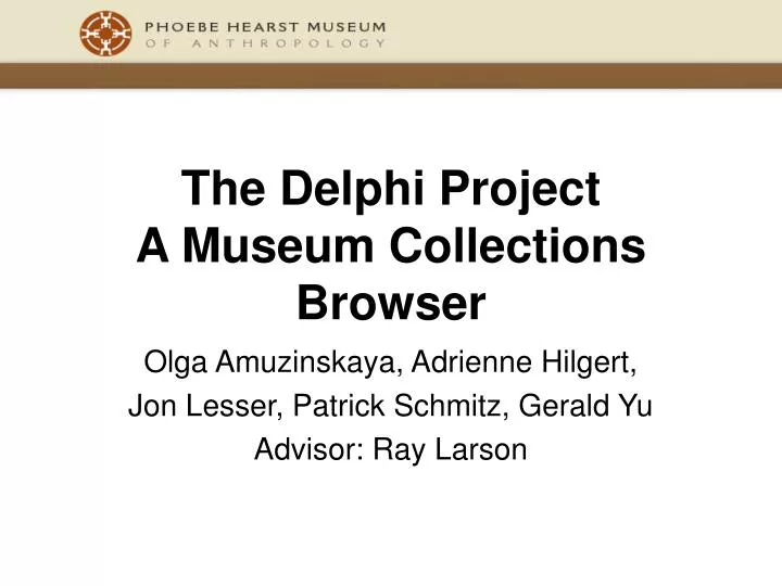the delphi project a museum collections browser
