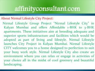 Nirmal Lifestyle Kalyan Rates @@91-9999684166 Nirmal City