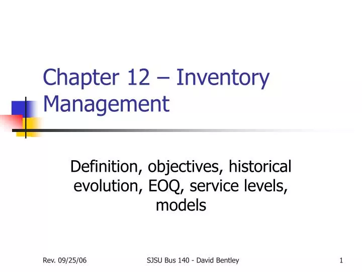 chapter 12 inventory management