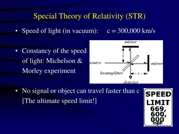 special theory of relativity str