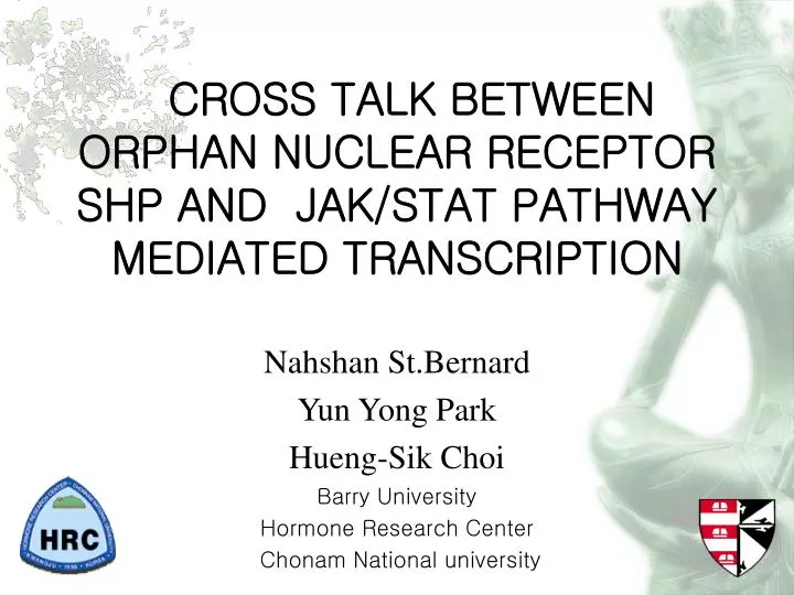 cross talk between orphan nuclear receptor shp and jak stat pathway mediated transcription