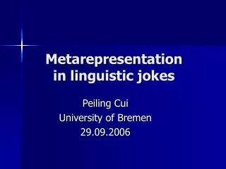 Metarepresentation in linguistic jokes