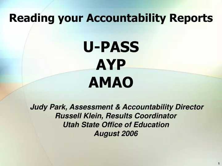reading your accountability reports u pass ayp amao
