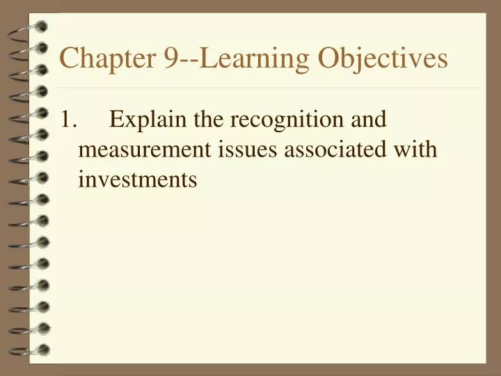 chapter 9 learning objectives
