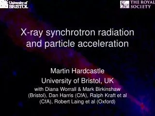 X-ray synchrotron radiation and particle acceleration
