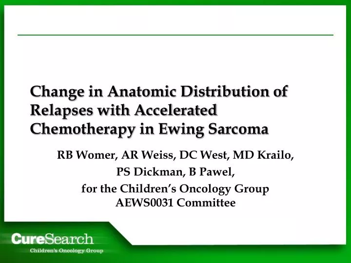 change in anatomic distribution of relapses with accelerated chemotherapy in ewing sarcoma