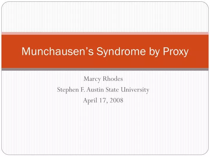 munchausen s syndrome by proxy