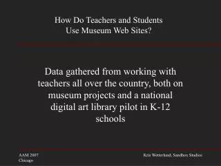 How Do Teachers and Students Use Museum Web Sites?
