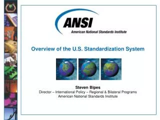Overview of the U.S. Standardization System