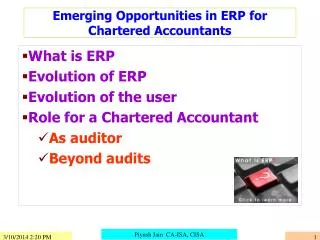 Emerging Opportunities in ERP for Chartered Accountants