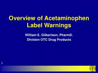 Overview of Acetaminophen Label Warnings