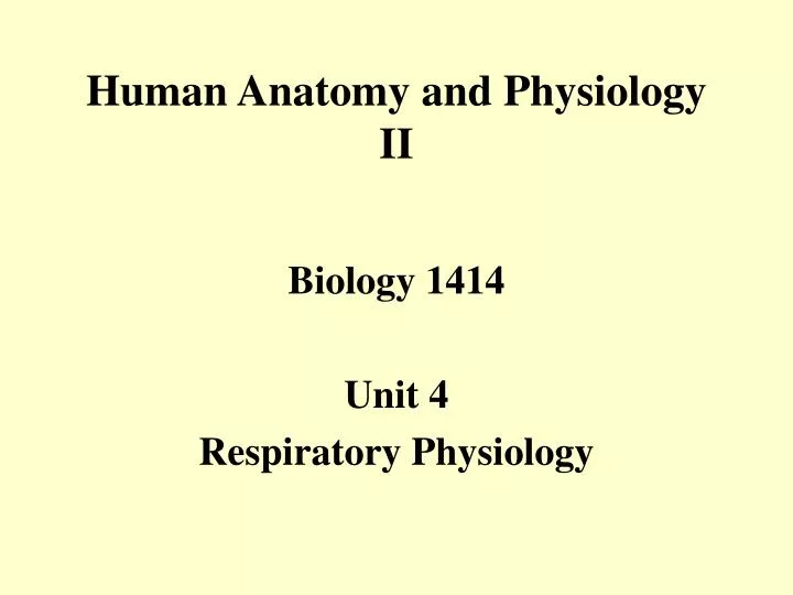 human anatomy and physiology ii