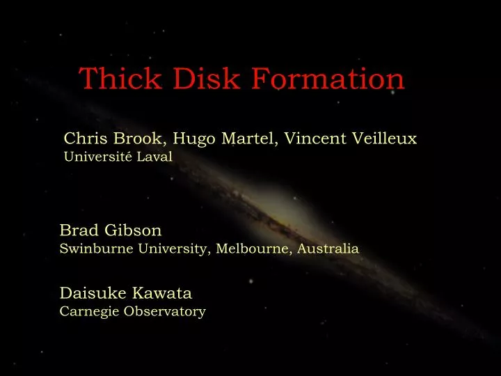 thick disk formation