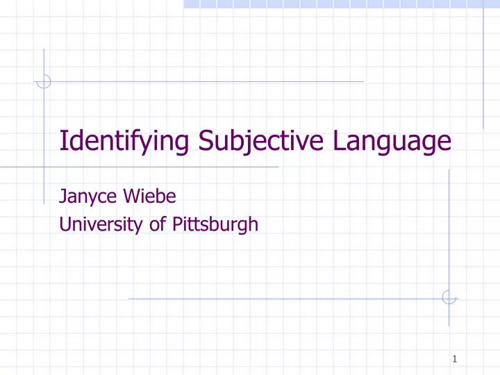 identifying subjective language