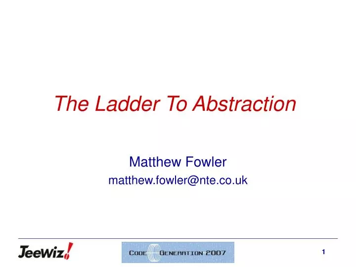 the ladder to abstraction