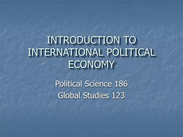 introduction to international political economy