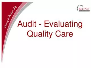 Audit - Evaluating Quality Care