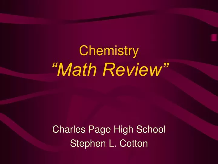 chemistry math review