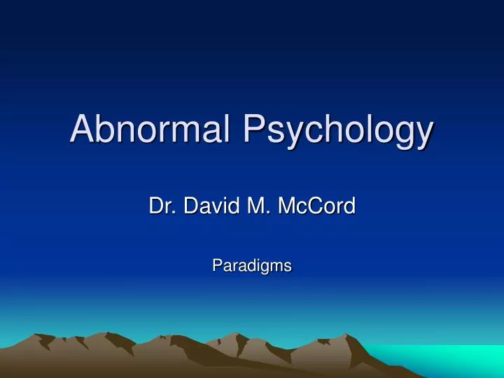 abnormal psychology