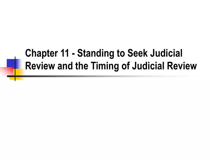 chapter 11 standing to seek judicial review and the timing of judicial review