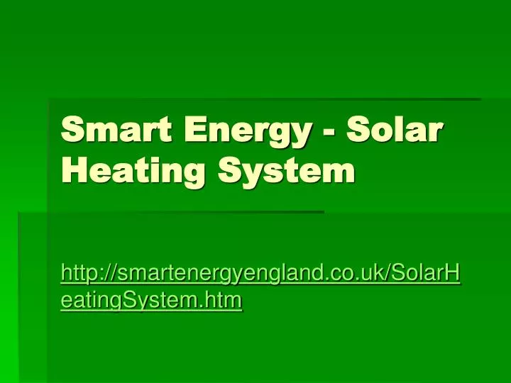 smart energy solar heating system